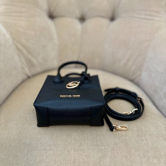 NEW Auth MICHAEL KORS Iconic Mercer Pebbled Leather MINI Crossbody Tote Bag - Picture 5 of 6